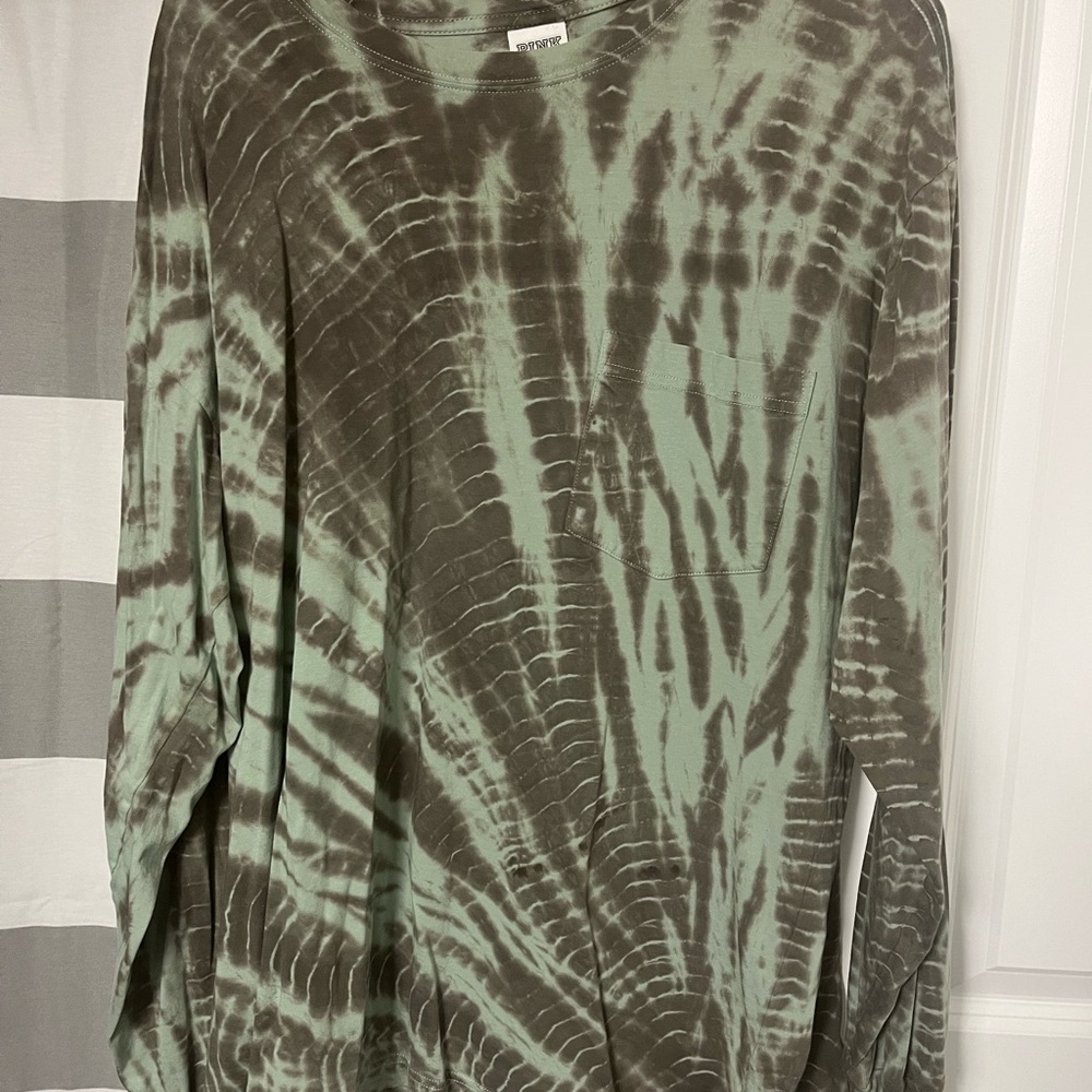PINK Green Tie-Dye Long Sleeve
